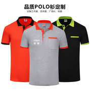 工作服t恤短袖polo衫，定制厂服翻领工衣印字logo男企业广告文化衫