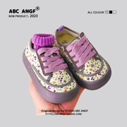 ABC ANGF女童鞋帆布鞋2024春季小童宝宝学步鞋儿童布板鞋