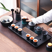 特大长方陶瓷乌金石茶盘储排水中式简约家用办公托盘茶海茶具套装