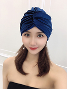 时尚温泉女可爱日系长发加大泳帽，女舒适不勒头韩国褶皱显脸小泳帽