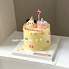 网红奶酪蛋糕装饰品摆件卡通可爱小猪小狗摆件儿童宝生日甜品插件