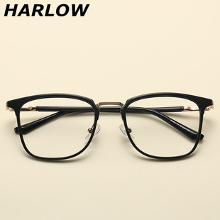 tr90方框时尚眼镜框男可配镜片，潮男粗框近视眼镜，个性眼镜架防过敏
