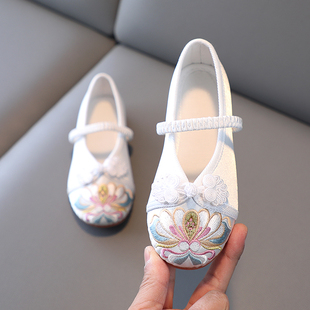 古装公主女童绣花鞋宝宝中国风童鞋老北京儿童布鞋汉服鞋子舞蹈鞋