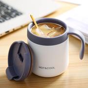 光一不锈钢马克杯带盖勺子保温咖啡杯子女男生办公室茶杯家用水杯