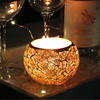 欧式金色马赛克玻璃圆球，烛台浪漫烛光晚餐，时尚装饰摆件多肉花盆