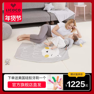 韩国进口LICOCO无缝爬行垫折叠学步儿童地垫宝宝爬爬垫环保加厚