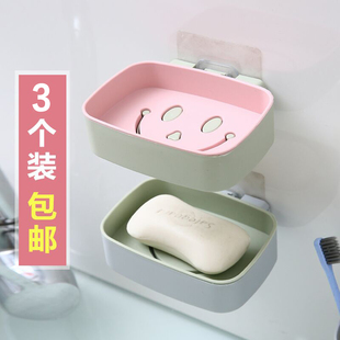 创意香皂盒吸盘壁挂式肥皂盒架沥水卫生间免打孔置物架皂浴室皂盒