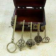 复古风典钥匙影视道具小众，diy创意love双心十字架装饰礼物品