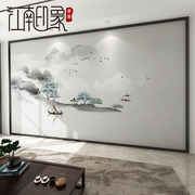 新中式抽象山水背景墙纸卧室床头，背景墙布客厅电视背景墙壁纸壁画