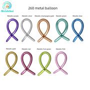铬金属长条气球260魔术，编织气球加厚1.8克镀铬百变造型