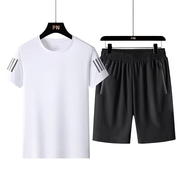 体育运动套装男生夏季短袖短裤休闲两件套健身服夜跑跑步速干T恤