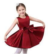 儿童礼服女童公主裙花童，礼服婚纱裙，短款生日红色蓬蓬裙连衣裙
