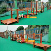 幼儿园大型玩具体能组合黄花梨大型户外木质攀爬荡桥儿童乐园组合