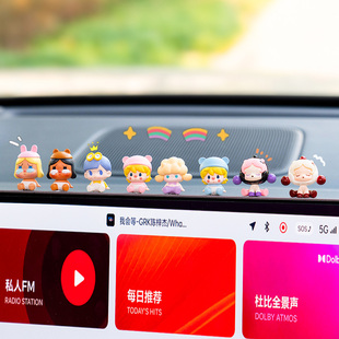 泡泡玛特车载摆件，车内饰品汽车中控台屏幕，显示屏装饰2024网红