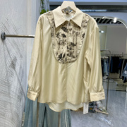 新中式复古衬衫女2024夏国风感复古长袖透气衬衣外套菲20112