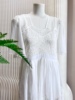 sale 白色镂空蕾丝连衣裙短款蝙蝠袖清纯小白花收腰系带甜美穿搭