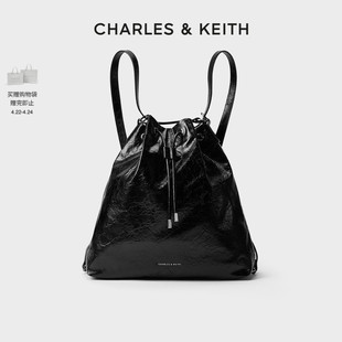 CHARLES&KEITH24夏CK2-10151393柔软多功能单肩水桶包双肩包