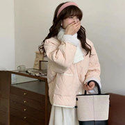 羽绒服女2022年秋冬韩版小个子，设计感菱格洋气短款轻薄外套潮