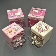 hellokitty收纳盒抽屉式首饰盒，凯蒂猫桌面整理盒三丽鸥饰品收纳盒