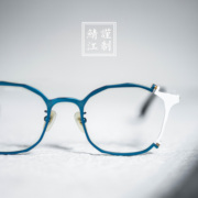 设计师手作日本不规则，眼睛框镜架男潮不对称防蓝光近视眼镜框架