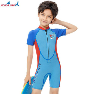 儿童泳衣服保暖潜水连体，加厚防寒游泳衣，童2.5mm长袖男童男女女童