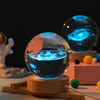 发光水晶球太阳系星空宇宙玻璃球，桌面小摆件，卧室装饰品生日礼物女