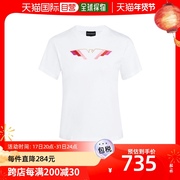 香港直发ARMANI阿玛尼女士夏季白色棉质短袖T恤衫6H2T7J2J95Z0100