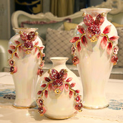 欧式花瓶摆件客厅陶瓷，仿真花套装创意，家居装饰品乔迁新居结婚