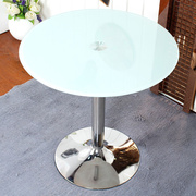 洽谈桌钢化玻璃圆桌茶几现代简约餐桌椅玻璃，桌圆钢化小圆桌