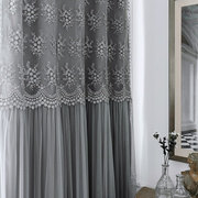 高端刺绣轻奢欧式别墅客厅卧室样板间韩式全遮光现代简约窗帘成品
