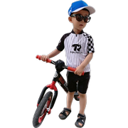 儿童骑行服夏季平衡车男女儿童短袖骑行服套装 速干透气赛事服装