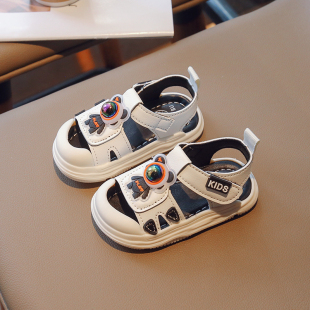 婴幼儿0-1岁3宝宝软底防滑学步鞋男童夏季时尚包头凉鞋儿童鞋