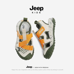 jeep男童凉鞋包头夏款2024运动户外鞋子儿童，沙滩鞋子休闲童鞋