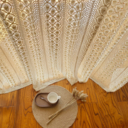 复古蕾丝客厅美式棉麻，窗帘成品高档大气阳光房，落地帘原木挂钩式纱