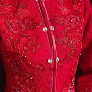 cosplay新娘敬酒服中式红装秀禾服中袖结婚旗袍红色修身