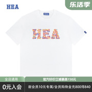 HEA国潮夏季街头潮流休闲宽松创意印花圆领半袖t恤情侣款