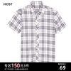 most男装米色，格纹夏季短袖衬衫c92102011
