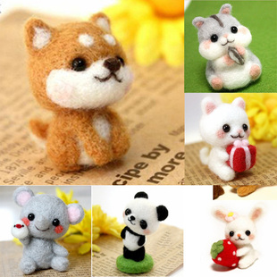 戳戳乐羊毛毡diy材料包手工(包手工)制作成人布艺，创意小动物熊猫自制玩偶