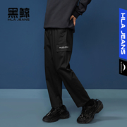 黑鲸宽松直筒，休闲裤男2023年秋季多口袋，工装裤男裤子男