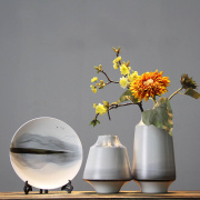 景德镇新中式陶瓷花瓶摆件创意现代客厅博古架插花家居禅意装饰品