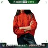 欧洲直邮SEZANE 22 女士橙红色羊毛中高领绞花针织长袖毛衣