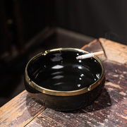 特大号烟灰缸创意小号复古潮流个性陶瓷家用客厅办公室防飞烟烟缸