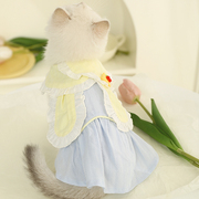猫咪衣服薄款夏季可爱裙子布偶银渐层幼猫背心小猫宠物猫猫防掉毛