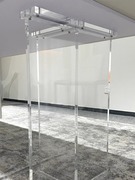 高档高透明(高透明)亚克力一字型，桌腿t型桌脚餐桌，悬浮支架茶几支撑腿厚板