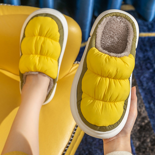 厚底棉拖鞋女士冬季2023家居室内保暖防水防滑毛拖鞋女款冬天