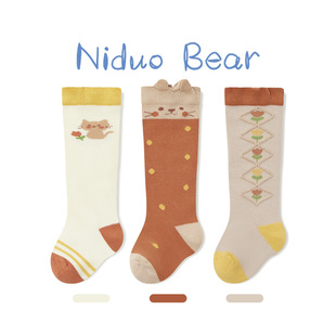 尼多熊2023女童袜子，春秋棉袜宝宝长筒袜，秋冬婴儿袜松口不勒脚