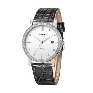 手表皮带简约镶钻不锈钢，石英表男女款，瑞士情侣手表对表防水