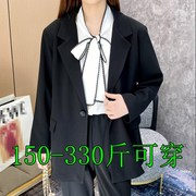 特大码西装外套女300斤胖mm200春秋西服套装显瘦正装工作服职业装