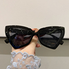 2021欧美墨镜复古三角凹造型太阳镜女网红款个性黑色墨镜男潮