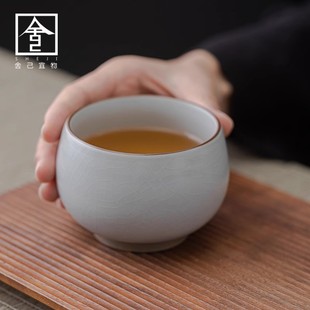 汝窑茶杯主人杯高档个人专用茶杯功夫茶具品茗杯陶瓷单杯茶碗茶盏